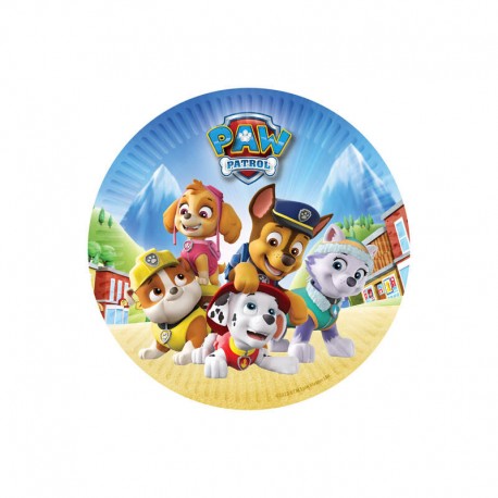 Platos patrulla canina cumpleanos 8 uds 18 cm