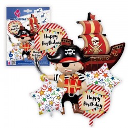 Set globos pirata para cumpleaños
