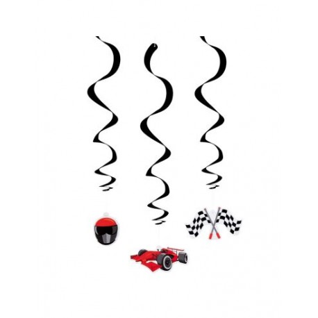 Colgantes carreras coches 3 uds 85 cm