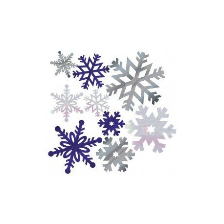 Copos de nieve recortables en foil 12 uds