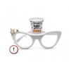 Gafas Cotillon chistera blanca