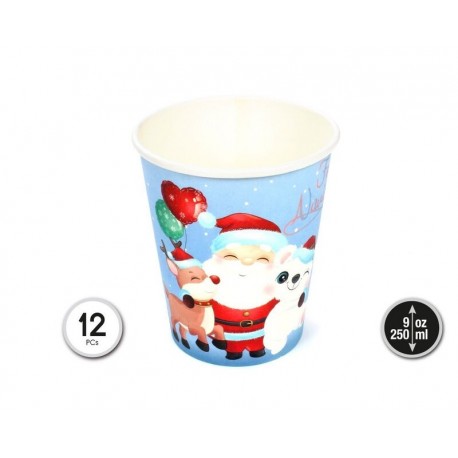 Vasos navidad santa 12 uds