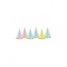 Gorros de carton colores pastel 6 uds 16 cm
