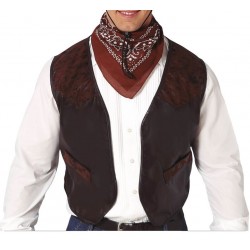 Chaleco vaquero marron simil cuero