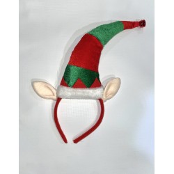 Diadema elfo con orejas y cascabel