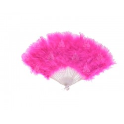 Abanico plumas fucsia 21 palas