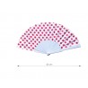 Abanico blanco lunares rojos 43 cm
