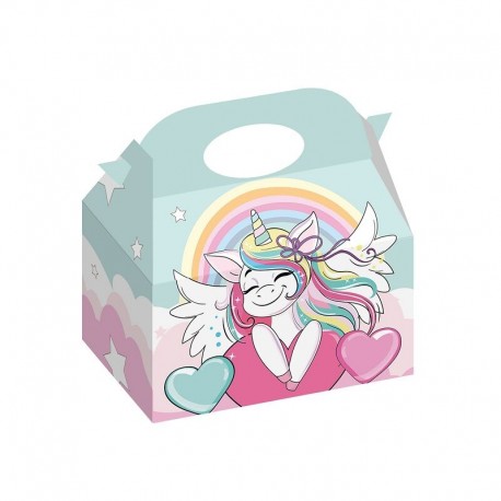 Cajitas regalo chuches unicornio 12 uds 16x16x10 cm