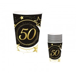 Vasos 50 cumpleanos 6 uds 9 cm