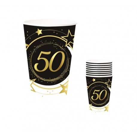 Vasos 50 cumpleanos 6 uds 9 cm