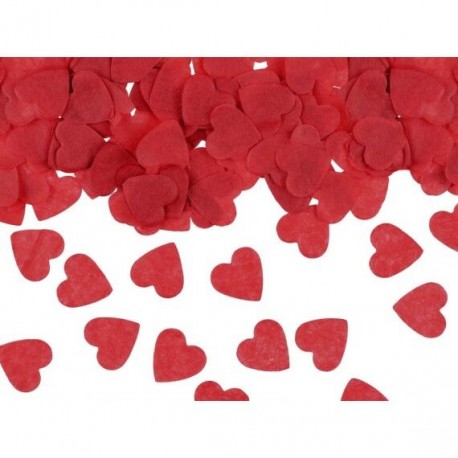 Confeti corazones rojos papel seda 15 gr