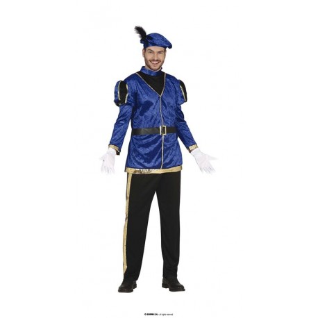 Disfraz Paje de rey mago azul para hombre talla M 48 50