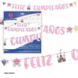 Guirnalda Feliz cumpleanos princesas 4 metros