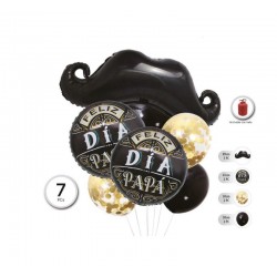 Globos dia del padre feliz dia papa bigote 7 uds