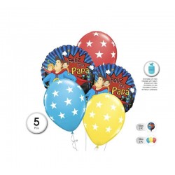 Globos dia del padre feliz dia papa superheroe 7 uds