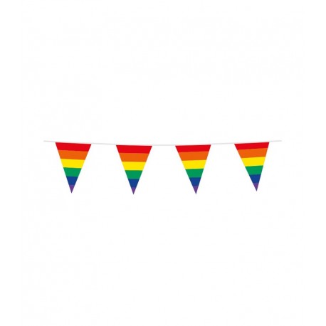Banderin triangular arcoiris 10 mt orgullo
