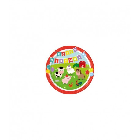 Platos animales de la granja 8 uds 23 cm
