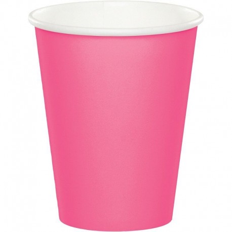 Vasos rosa fucsia 8 uds