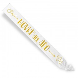 Banda novia del año blanca oro purpurina