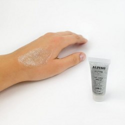 Maquillaje glitter gel plata