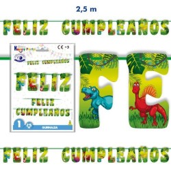 Guirnalda feliz cumpleanos dinosaurios 250 metros