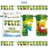 Guirnalda feliz cumpleaños dinosaurios 2,50 metros