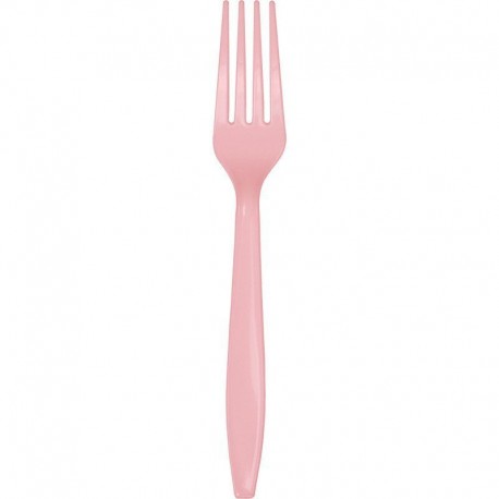 Tenedores rosa pastel 24 uds