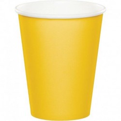 Vasos amarillos carton 8 uds