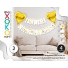 Guirnalda feliz cumpleaños con luz y globos corazon