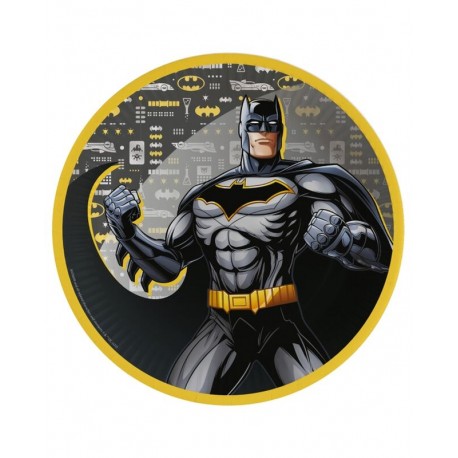 Platos Batman cumpleanos 8 uds de 23 cm