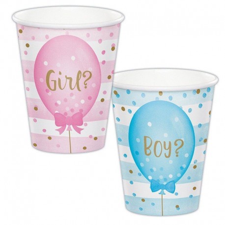 Vasos Gender Reveal revelacion sexo 8 uds