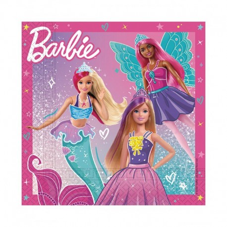 Servilletas Barbie 20 uds de 33 cm cumpleanos