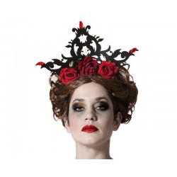 Diadema gotica con rosas para halloween