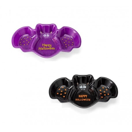 Plato Murcielago morado para snacks halloween