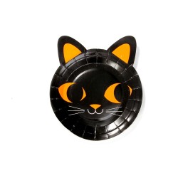 Platos gato para cumpleanos o halloween 6 uds