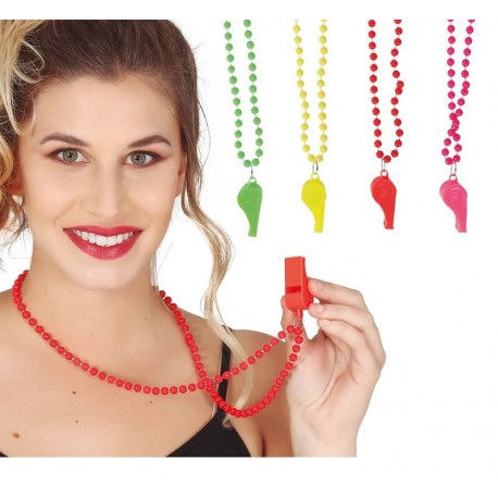 Silbatos neon pack de 4 uds