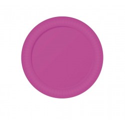Platos rosa fucsia neon 8 uds 23 cm