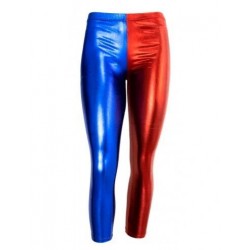Leggings bicolor azul y rojo harley talla 5 6 anos