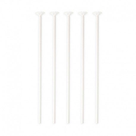 Varillas para globos blancas 10 uds 40 cm