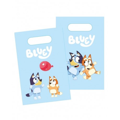 Bolsas papel Bluey cumpleanos 8 ud 16x24 cm