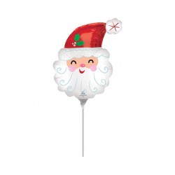 Globo Santa Claus 35 cm con palito