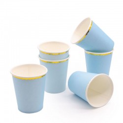 Vasos Azules con oro 6 uds