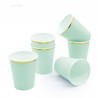 Vasos Verde menta con oro 6 uds