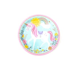 Platos unicornio 6 uds de 23 cm