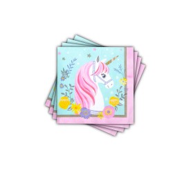 Servilletas unicornio para cumpleanos 12 uds