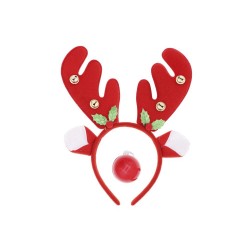 Diadema y nariz de reno roja navidad