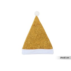 Gorro de papa noel oro glitter