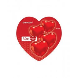 Globos corazon rojo 30 uds de 20 cm en caja