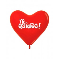 Globos corazon rojos Te quiero 12 uds 30 cm