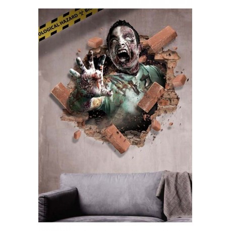 Adhesivo pared payaso terror zombie 70x80 cm